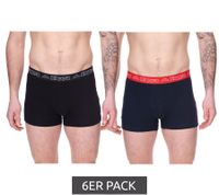 Lot de 6 boxers Kappa pour homme avec logo et inscription 351L1JW ADL Noir/Bleu/Rouge