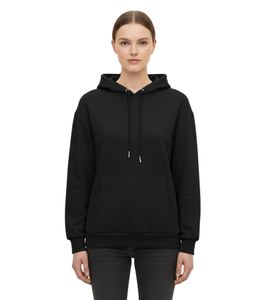 ZWILLINGSHERZ Hoodie Damen Sweat-Pullover Kapuzenpullover mit Tasche 46093-3 Schwarz