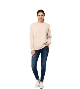ZWILLINGSHERZ Pullover Damen Sweat-Pullover schlichter Winter-Pulli mit Rundhals 46092-29 Beige