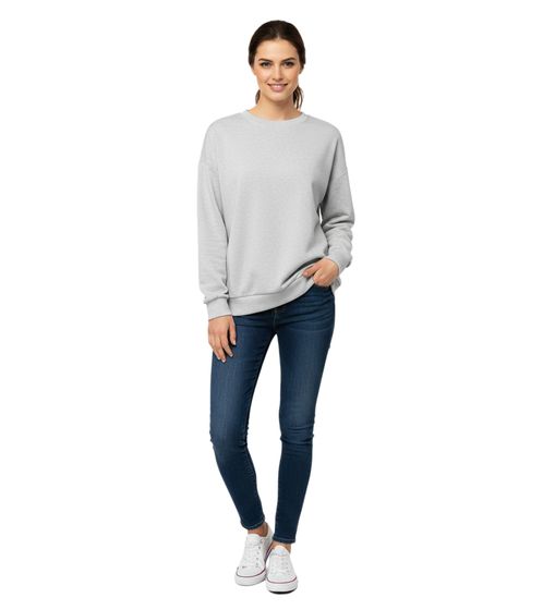 ZWILLINGSHERZ Pullover Damen Sweat-Pullover schlichter Winter-Pulli mit Rundhals 46092-25 Grau