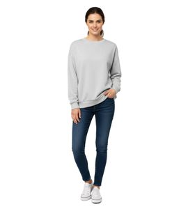 ZWILLINGSHERZ Pullover Damen Sweat-Pullover schlichter Winter-Pulli mit Rundhals 46092-25 Grau