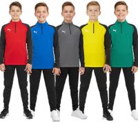 PUMA Teamliga 1/4 Zip Top Kinder Sweatshirt nachhaltiges Trainings-Shirt mit dryCELL Sport-Shirt 657237 Rot, Blau, Grau, Gelb oder Grün