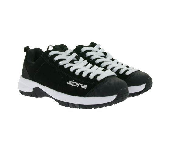 Wasserabweisender ALPINA Diamond Unisex Trekking-Schuhe Wander-Sneaker Echtleder-Schuhe Outdoor-Schuhe IS211K Schwarz/Grau