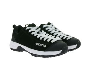 Wasserabweisender ALPINA Diamond Unisex Trekking-Schuhe Wander-Sneaker Echtleder-Schuhe Outdoor-Schuhe IS211K Schwarz/Grau