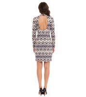 Confezione da 2 abiti midi da donna Aniston CASUAL con stampa all-over, abito a maniche lunghe con spacco sulla schiena 86478136 Verde/Viola