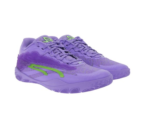 Dynamische PUMA Stewie 3 Lace Em Up Herren Basketball-Schuhe mit NITRO FOAM Damen Hallen-Schuhe 311346 01 Lila/Grün