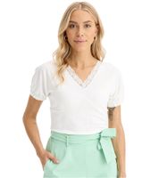 Confezione da 3 magliette a maniche corte da donna con elementi decorativi 944192, bianche