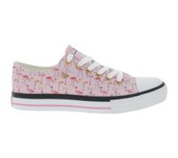 BRITISH KNIGHTS Master Lo Damen Low-Top Sneaker mit Flamingo-Print Schnür-Schuhe aus Canvas B49-3721-02 Rosa