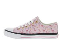 BRITISH KNIGHTS Master Lo Damen Low-Top Sneaker mit Flamingo-Print Schnür-Schuhe aus Canvas B49-3721-02 Rosa