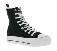 BRITISH KNIGHTS Kaya High Damen High-Top Canvas-Sneaker mit Plateau-Sohle Schnür-Schuhe mit verstärktem Zehenbereich B49-3703-02 Schwarz
