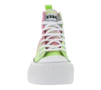 BRITISH KNIGHTS Kaya Mid Damen Mid-Top Canvas-Sneaker mit verstärktem Zehenbereich Schnür-Schuhe B49-3712-04 Rosa/Bunt