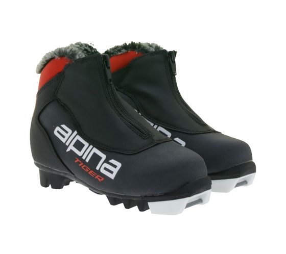 ALPINA Tiger Kinder Ski-Langlauf-Schuhe mit Fell-Futter Winter-Schuhe Wintersport 59732K Schwarz