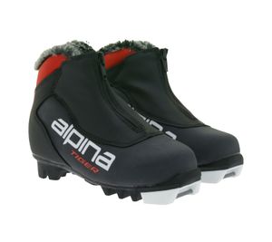 ALPINA Tiger Kinder Ski-Langlauf-Schuhe mit Fell-Futter Winter-Schuhe Wintersport 59732K Schwarz