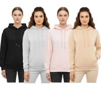 ZWILLINGSHERZ Women's Hoodie, Sweatshirt with Pocket 46093, Pink, Gray, Beige, or Black