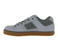 DC Pure Men's Low Top Sneakers with Mesh Lining, Genuine Leather Shoes 300660 Gray