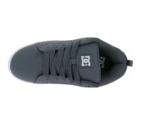 Baskets basses DC Court Graffik pour homme, chaussures de skate en cuir véritable avec perforations d'aération, référence 300529, grises.