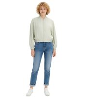 Giacca da donna lucida, bomber in raso, oversize, 913821, menta/oro