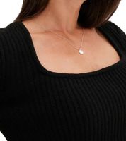 Figure-hugging women's knit sweater with square neckline, everyday sweater 915030 Black