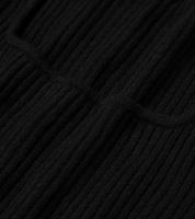 Figure-hugging women's knit sweater with square neckline, everyday sweater 915030 Black