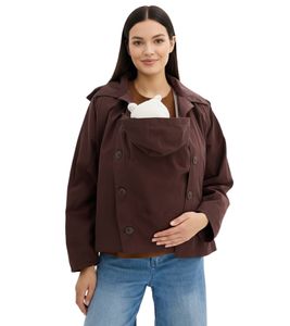 Fashionable Women's 3-in-1 Maternity Cape with Baby Carrier Insert, Cotton Pregnancy Jacket 931239 Brown