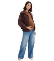 Fashionable Women's 3-in-1 Maternity Cape with Baby Carrier Insert, Cotton Pregnancy Jacket 931239 Brown