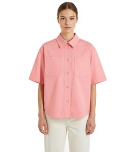 Versatile Women's Oversized Baggy Summer Shaket Cotton Shirt Jacket 967153 Pink