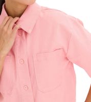 Versatile Women's Oversized Baggy Summer Shaket Cotton Shirt Jacket 967153 Pink