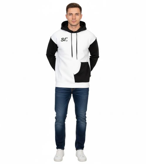 Hollister X Social Tourist Herren Hoodie mit Social Tourist-Print Baumwoll-Pullover 365-352-0016-119 Weiß/Schwarz