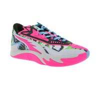 Dynamische PUMA Scoot Zero II NBA 2K oder Stewie 3 Lace Em Up Herren Basketball-Schuhe mit NITRO FOAM und PWRTAPE Damen Hallen-Schuhe Bunt oder Violett