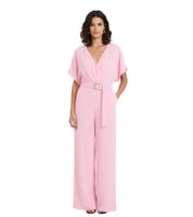Tuta da donna ampia con gamba larga e cintura, perfetta per Capodanno, 969950 Rosa