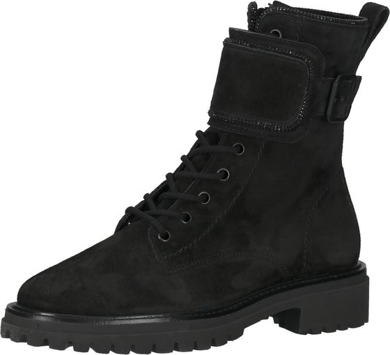 Komfortable paul green Stiefelette Schnürschuhe für Damen 9080-012 Schwarz