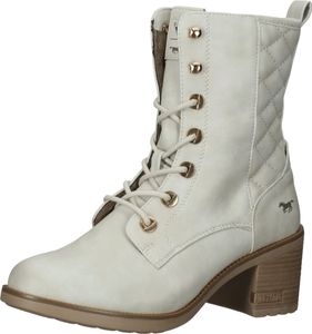 Fashionable MUSTANG ankle boots, lace-up shoes for women 1441-502-203 White