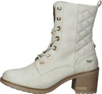 Fashionable MUSTANG ankle boots, lace-up shoes for women 1441-502-203 White
