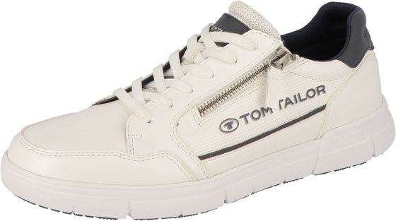 Elegant Tom Tailor men's sneakers, lace-up shoes 5382003 00002, white