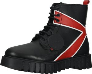 Bequeme Kickers Stiefelette Schnürschuhe für Damen 910624-50 83 Schwarz