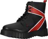 Bequeme Kickers Stiefelette Schnürschuhe für Damen 910624-50 83 Schwarz