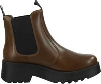 Trendy FLY London ankle boots, slip-on shoes for women P144789 005 Brown