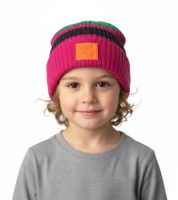 Ziener Kids' Beanies Indri with Stripes and Cuffs - Blue, Pink, Brown, or Blue