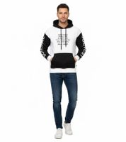 Hollister X Social Tourist Herren Hoodie mit Kapuze Baumwoll-Pullover Oversized 365-352-0001-101 Weiß/Schwarz