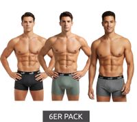 6-Pack PUMA Basic Boxer Shorts for Men, Cotton Underwear 100003547 001 Black/Grey Melange/Green