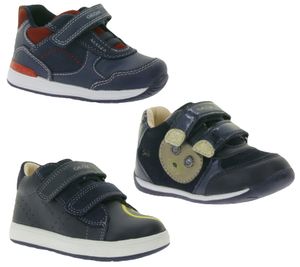 GEOX B Kleinkinder Sneaker mit atmungsaktiver Sohle Mid-Cut-Schuhe mit Klettverschluss und teils Echtleder Baby-Schuhe Rishon, Each oder Biglia Dunkelblau
