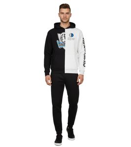 Felpa con cappuccio da uomo Hollister X NBA Dallas Mavericks con stampa del logo della squadra, pullover in cotone 322-221-1590-125, bianco/nero