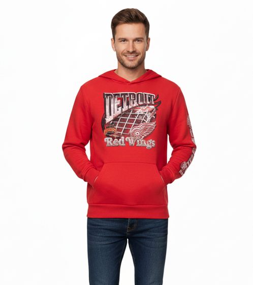 Felpa con cappuccio da uomo Hollister X NHL Detroit Red Wings con stampa del logo della squadra, pullover in cotone 322-221-1606-500 Rosso