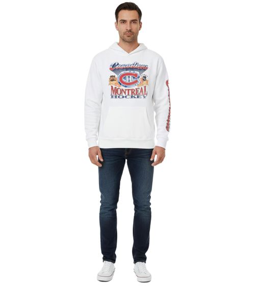 Felpa con cappuccio da uomo Hollister x NHL Montreal Canadiens con stampa del logo della squadra, pullover in cotone 322-221-1606-100 Bianco