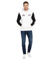 Felpa con cappuccio da uomo Hollister X NBA Miami Heat in cotone, pullover, 322-221-1591-104, bianco/nero