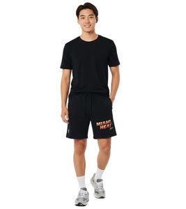 Hollister X NBA Miami Heat Sweat-Shorts mit Logo-Schriftzug Sport-Hose Baumwoll-Hose 328-278-0221-901 Schwarz