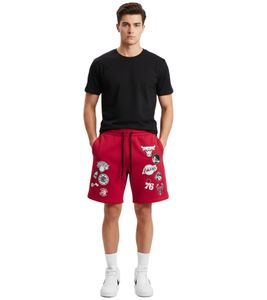 Hollister X NBA Sweat-Shorts mit Team-Logos Sport-Hose Baumwoll-Hose 328-278-0256-509 Rot