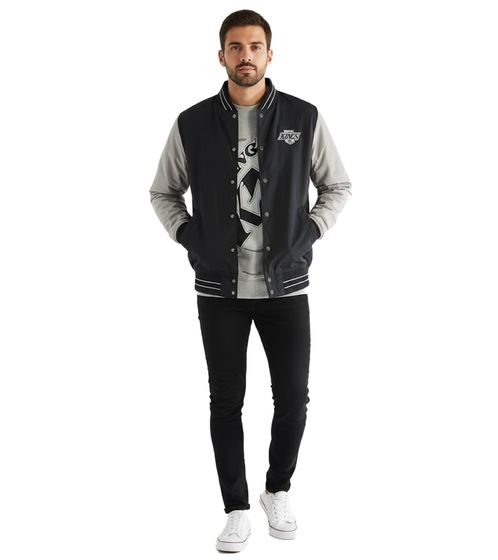 Hollister X NHL Los Angeles Kings Herren College-Jacke mit Logo-Stickerei Bomber-Jacke Herbst-Jacke 332-320-0024-910 Schwarz/Grau