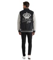Hollister X NHL Los Angeles Kings Herren College-Jacke mit Logo-Stickerei Bomber-Jacke Herbst-Jacke 332-320-0024-910 Schwarz/Grau