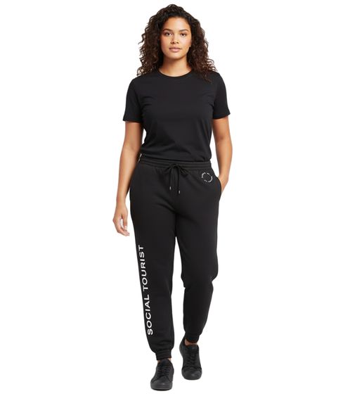 Hollister X Social Tourist Damen Jogginghose Baumwoll-Hose Homewear-Hose 365-347-0005-900 Schwarz